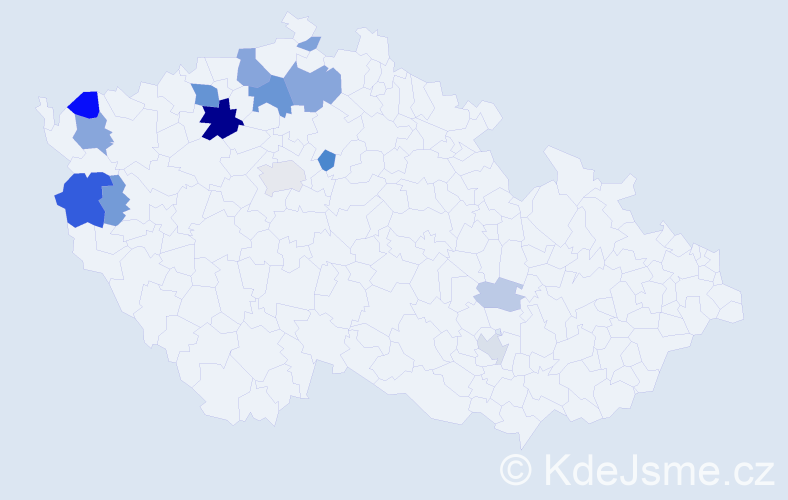 Příjmení: 'Derflerová', počet výskytů 43 v celé ČR