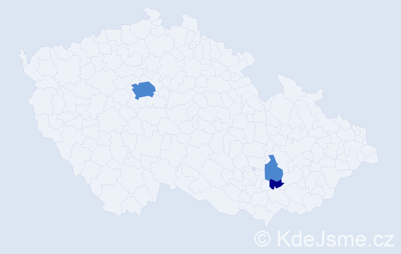 Příjmení: 'Vrbácká', počet výskytů 5 v celé ČR