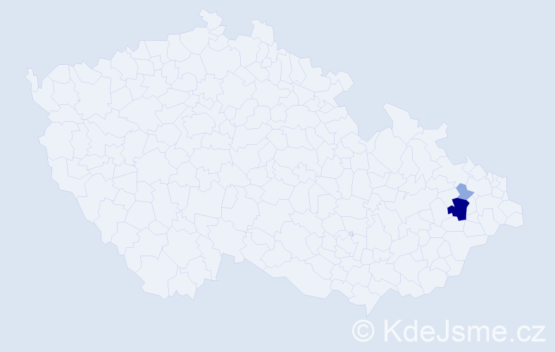 Příjmení: '"Tkačiková-Kačová"', počet výskytů 10 v celé ČR
