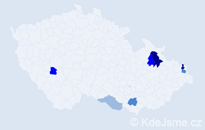 Příjmení: 'Mihalco', počet výskytů 19 v celé ČR