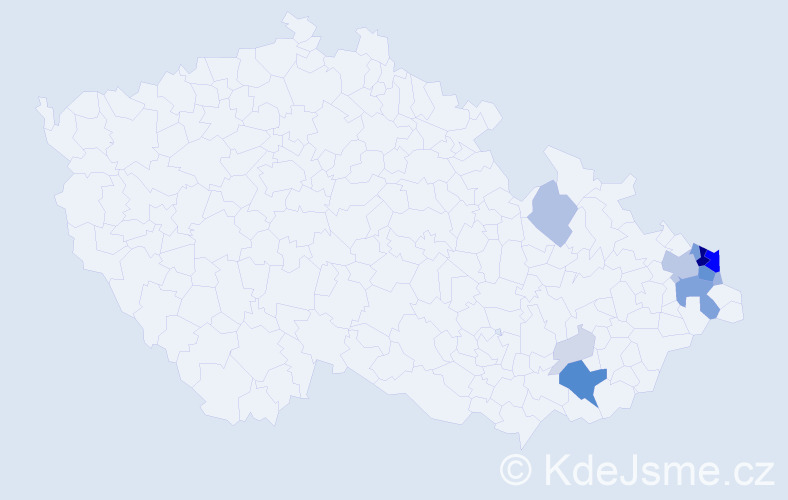 Příjmení: 'Potyková', počet výskytů 53 v celé ČR