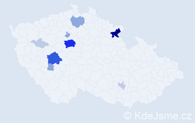 Příjmení: 'Páca', počet výskytů 31 v celé ČR
