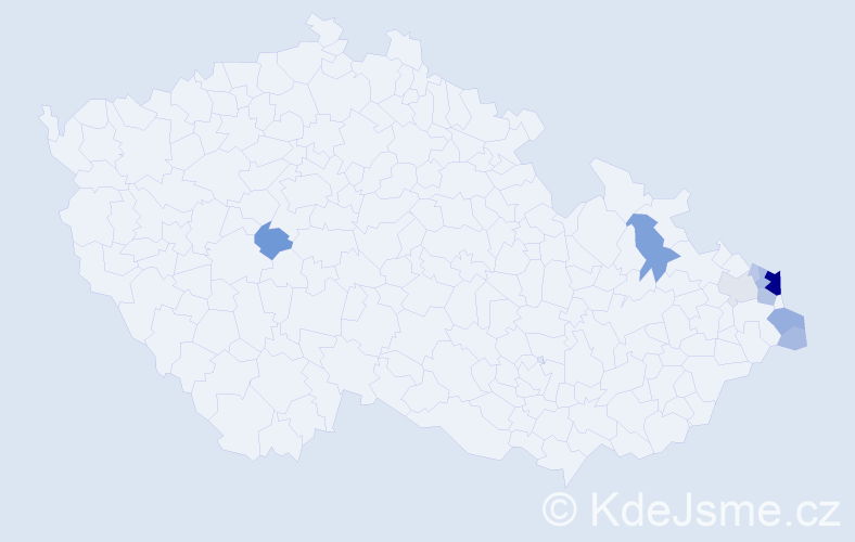 Příjmení: 'Balwarová', počet výskytů 37 v celé ČR