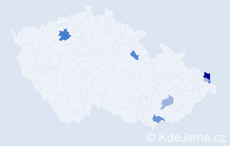 Příjmení: 'Siwiec', počet výskytů 18 v celé ČR