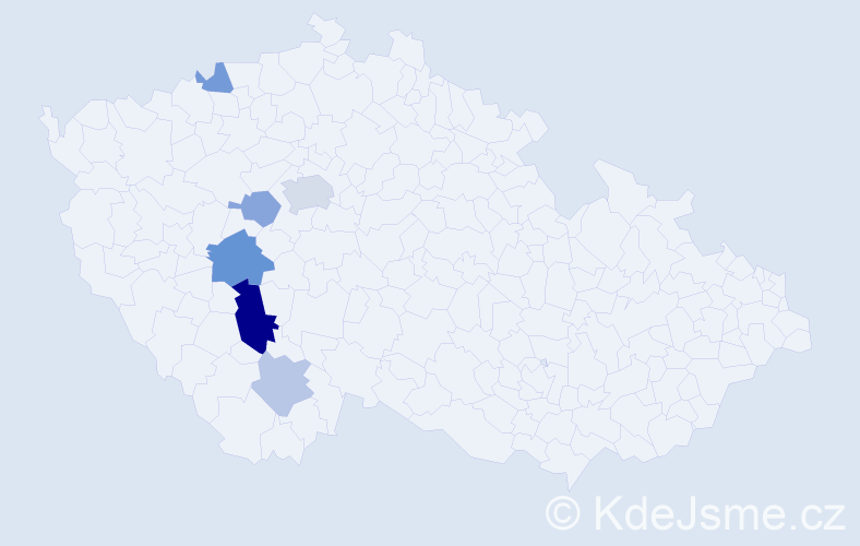 Příjmení: 'Obermayerová', počet výskytů 12 v celé ČR