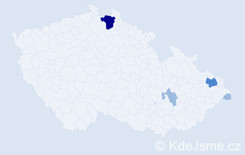 Příjmení: 'Zahuranec', počet výskytů 8 v celé ČR