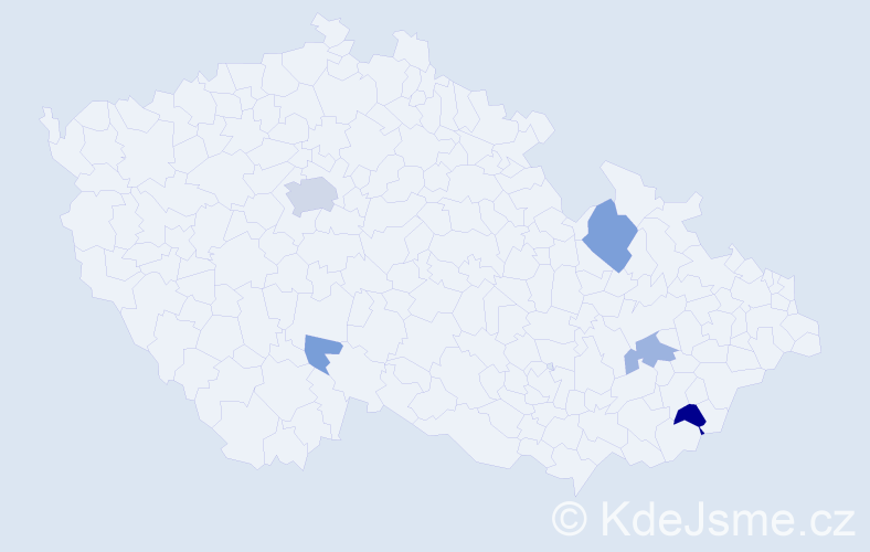 Příjmení: 'Borges', počet výskytů 16 v celé ČR