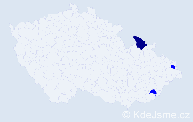 Příjmení: 'Zajic', počet výskytů 4 v celé ČR