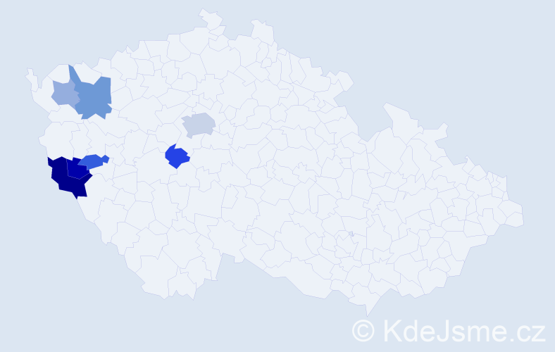 Příjmení: 'Kamicová', počet výskytů 13 v celé ČR