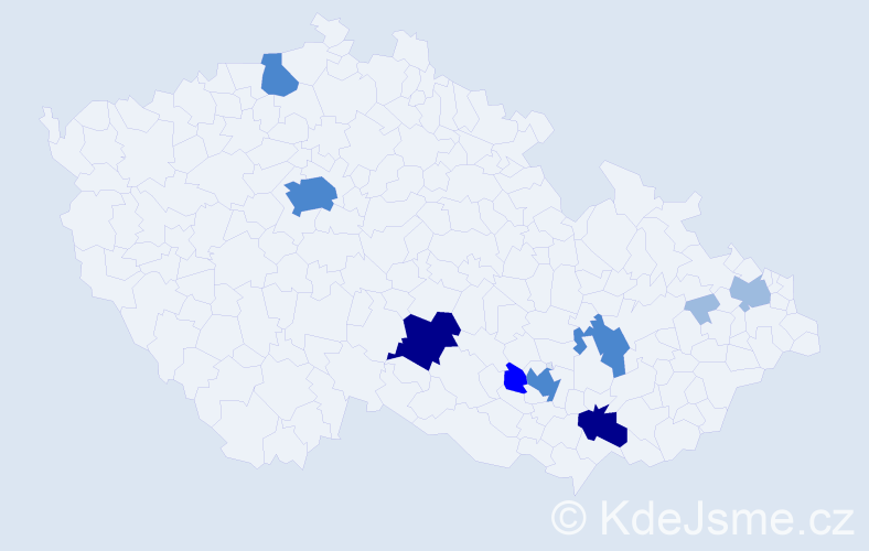 Příjmení: 'Floríková', počet výskytů 21 v celé ČR