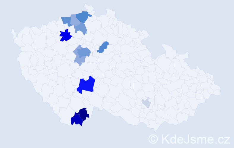 Příjmení: 'Čabelková', počet výskytů 28 v celé ČR