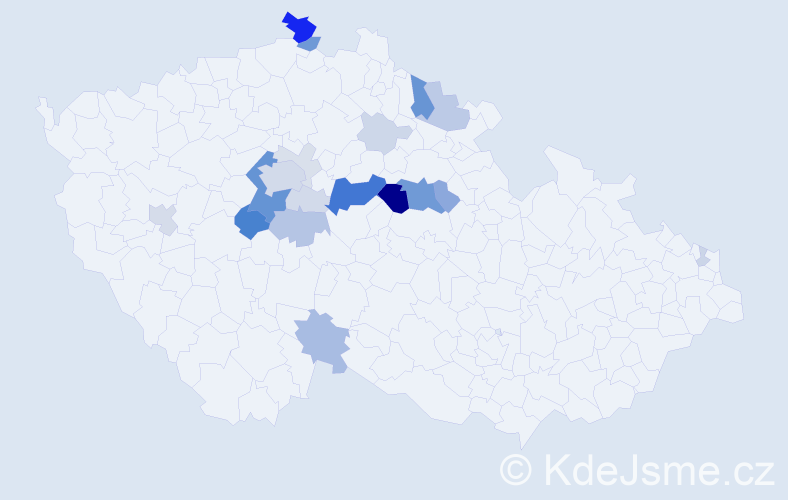 Příjmení: 'Turyna', počet výskytů 77 v celé ČR