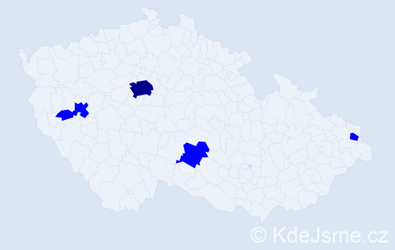 Příjmení: 'Purdeš', počet výskytů 6 v celé ČR