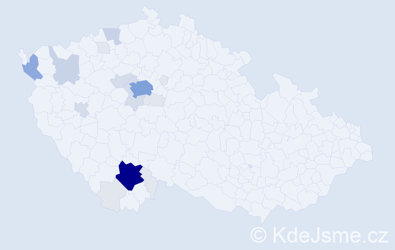 Příjmení: 'Kadoun', počet výskytů 71 v celé ČR