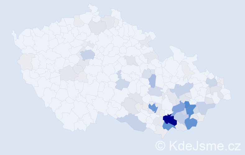 Příjmení: 'Řihák', počet výskytů 419 v celé ČR