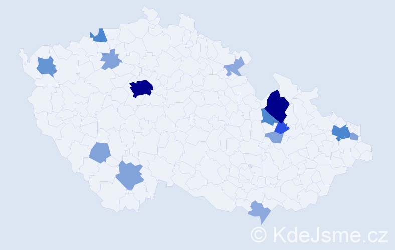 Příjmení: 'Dražný', počet výskytů 48 v celé ČR