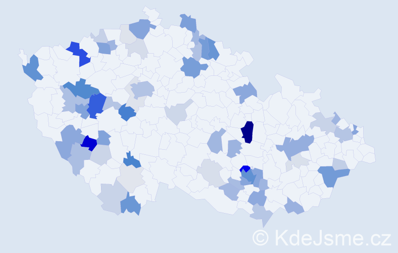 Příjmení: 'Kilian', počet výskytů 195 v celé ČR