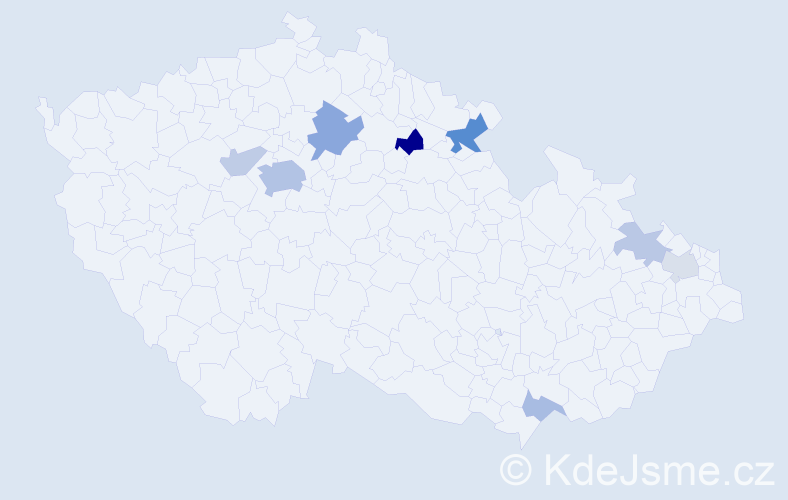 Příjmení: 'Miles', počet výskytů 20 v celé ČR