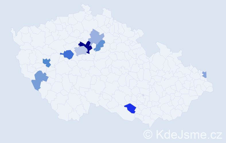 Příjmení: 'Radolfová', počet výskytů 21 v celé ČR