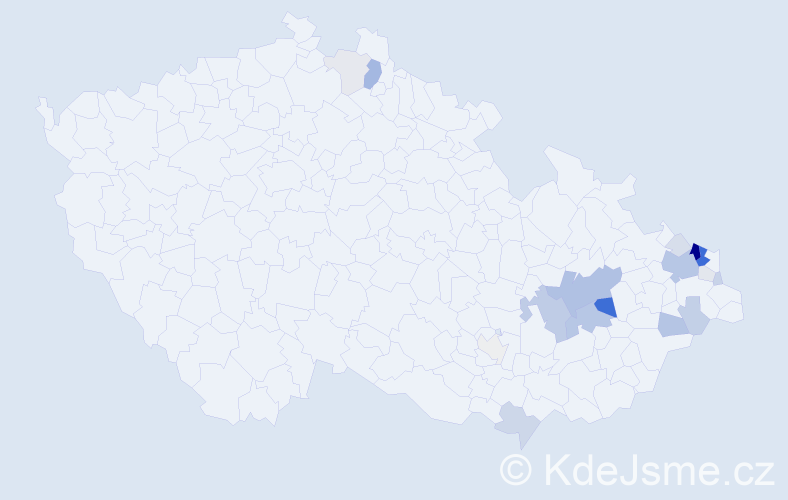 Příjmení: 'Molata', počet výskytů 70 v celé ČR