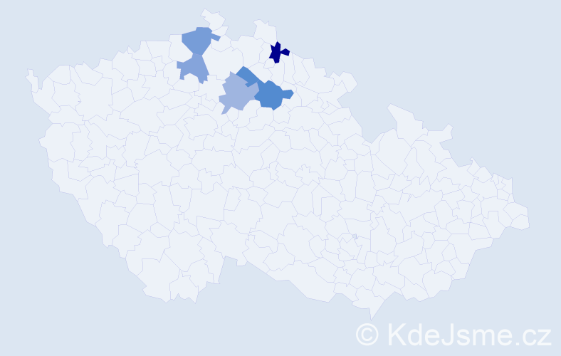 Příjmení: 'Krajcsovics', počet výskytů 14 v celé ČR