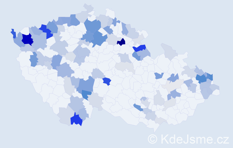 Příjmení: 'Balogh', počet výskytů 335 v celé ČR