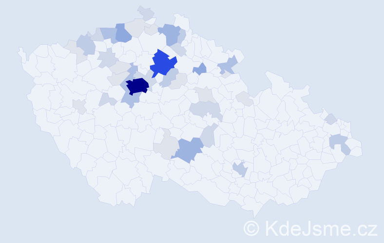 Příjmení: 'Kolátor', počet výskytů 131 v celé ČR