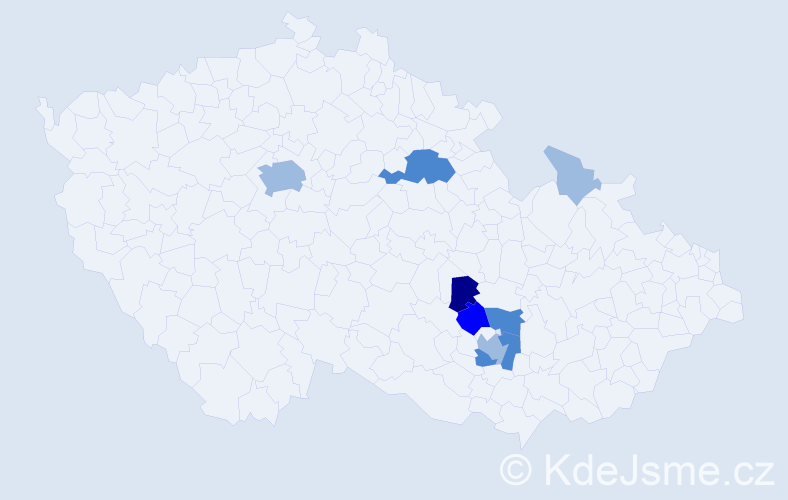 Příjmení: 'Visingr', počet výskytů 16 v celé ČR