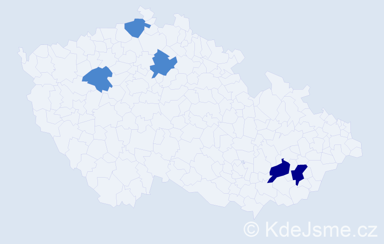 Příjmení: 'Bittóvá', počet výskytů 9 v celé ČR