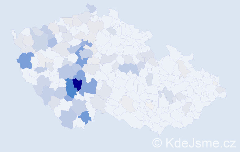 Příjmení: 'Mára', počet výskytů 416 v celé ČR