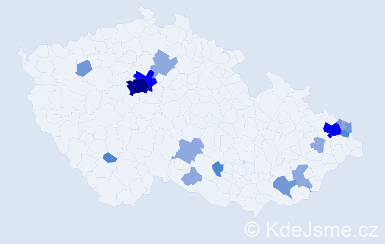 Příjmení: 'Piačková', počet výskytů 39 v celé ČR