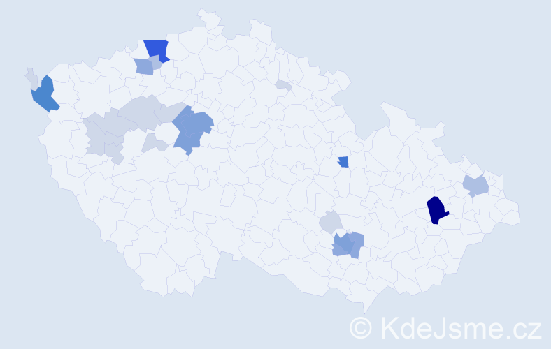 Příjmení: 'Jakubka', počet výskytů 70 v celé ČR