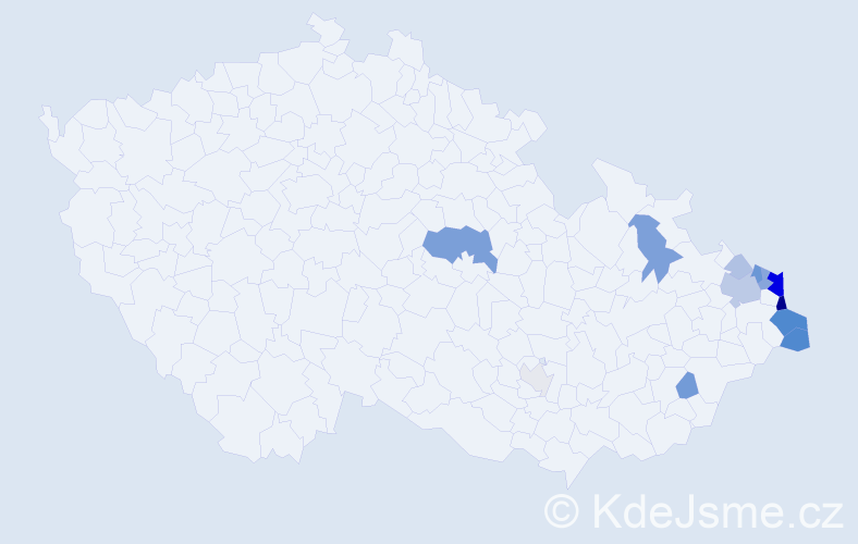 Příjmení: 'Filipczyková', počet výskytů 40 v celé ČR