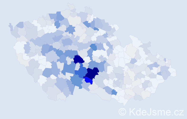 Příjmení: 'Vondrák', počet výskytů 1233 v celé ČR