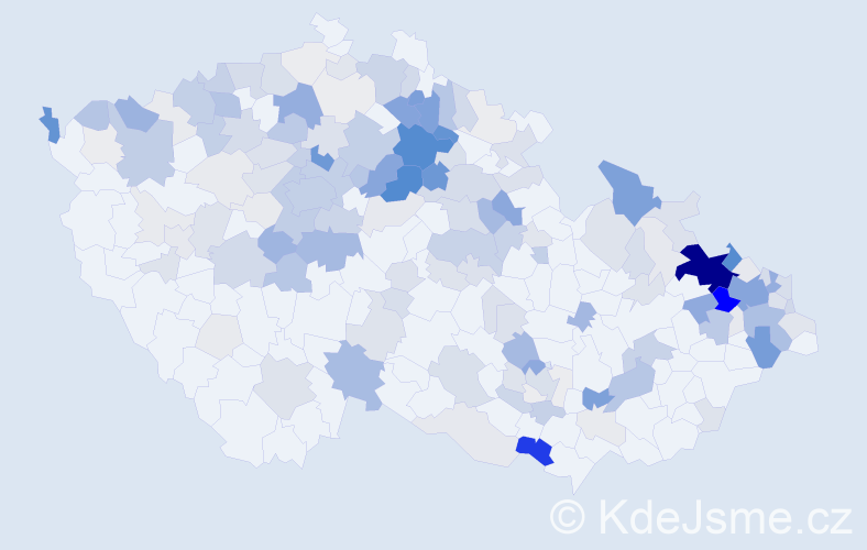 Příjmení: 'Kubánek', počet výskytů 753 v celé ČR