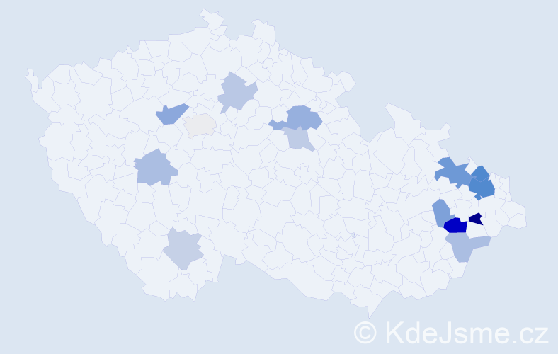 Příjmení: 'Dorčák', počet výskytů 32 v celé ČR