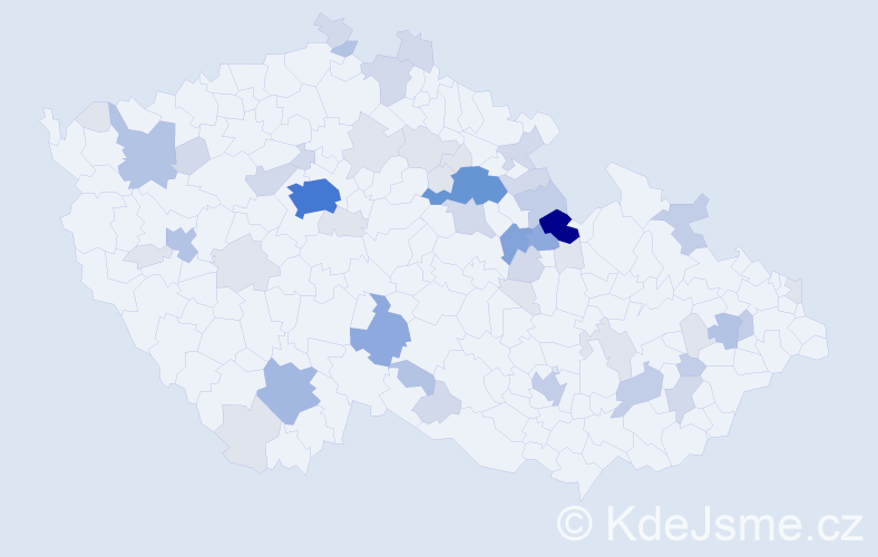 Příjmení: 'Vychytilová', počet výskytů 162 v celé ČR