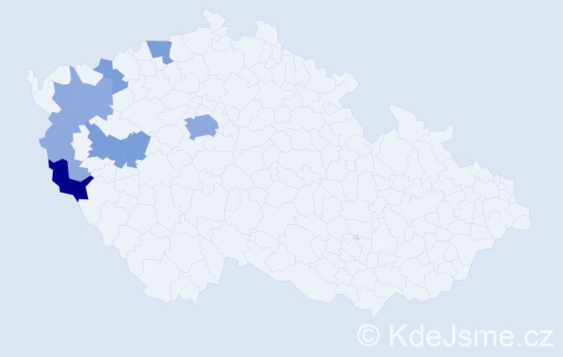 Příjmení: 'Kugelová', počet výskytů 23 v celé ČR