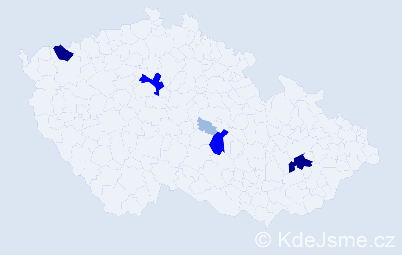 Příjmení: 'Bunčo', počet výskytů 15 v celé ČR