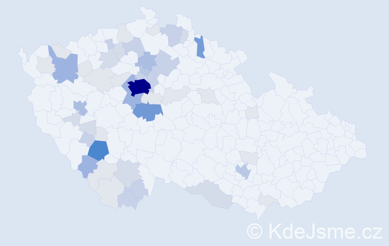 Příjmení: 'Frková', počet výskytů 167 v celé ČR