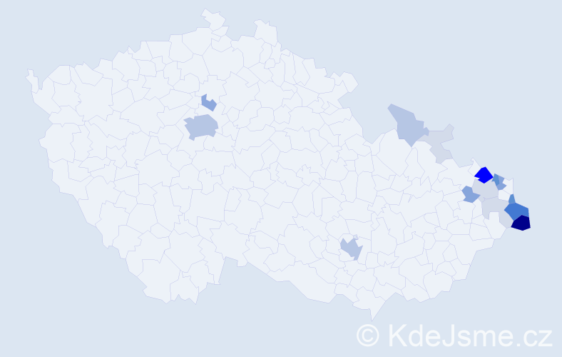 Příjmení: 'Placzek', počet výskytů 73 v celé ČR