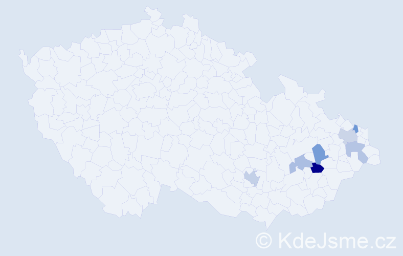 Příjmení: 'Biječková', počet výskytů 18 v celé ČR
