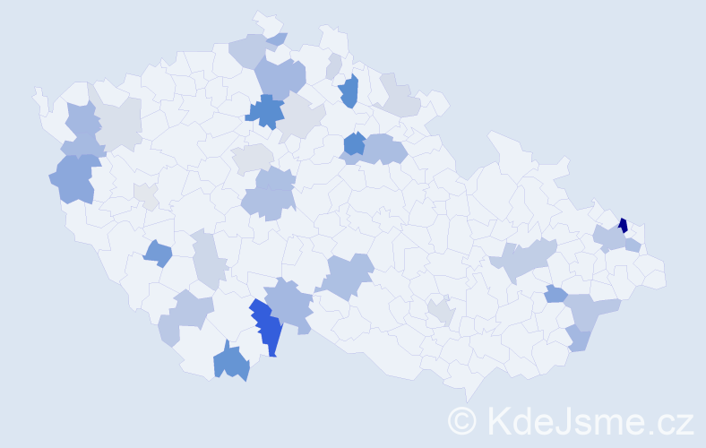 Příjmení: 'Buday', počet výskytů 83 v celé ČR