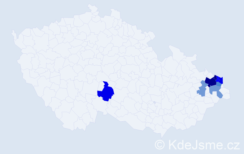 Příjmení: 'Pastušek', počet výskytů 35 v celé ČR