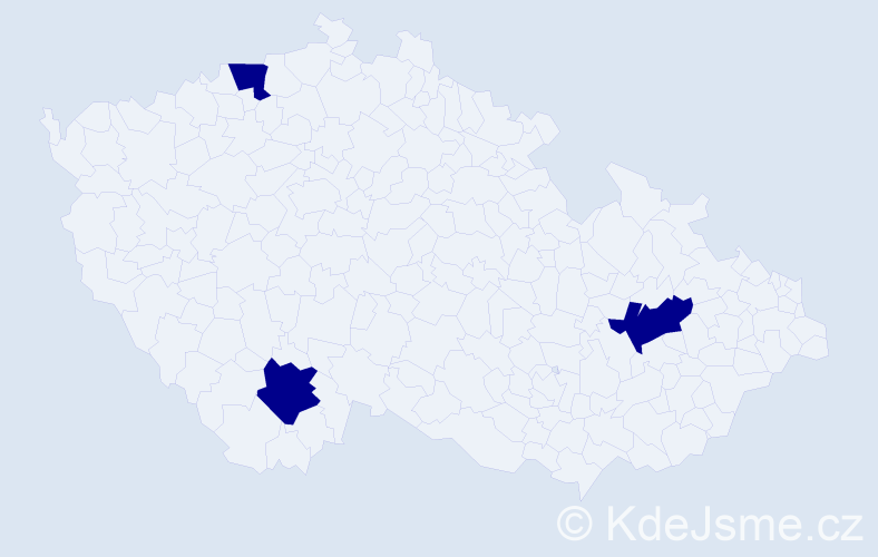 Příjmení: 'Launay', počet výskytů 3 v celé ČR
