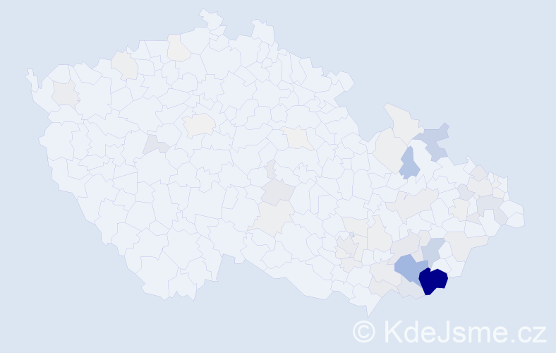 Příjmení: 'Buráň', počet výskytů 263 v celé ČR