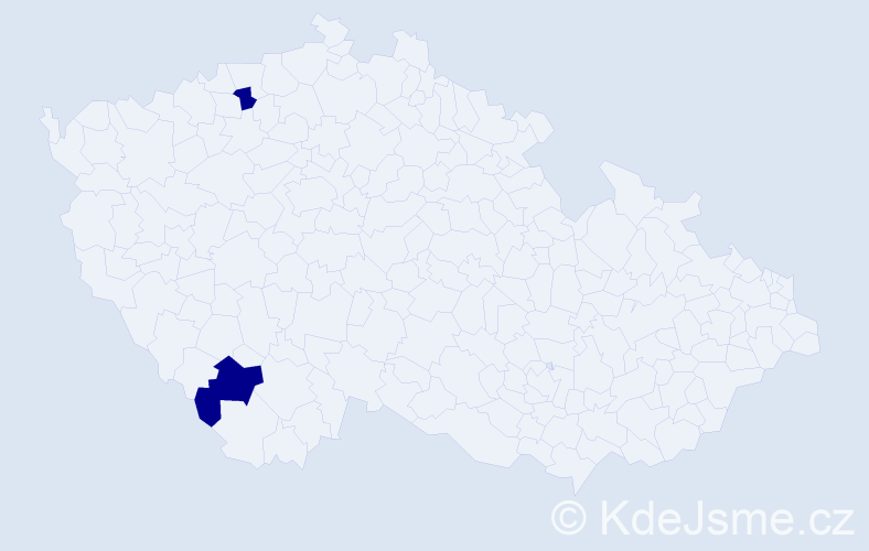 Příjmení: 'Moflar', počet výskytů 2 v celé ČR
