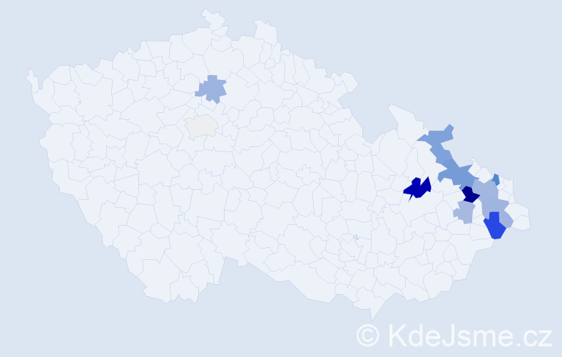 Příjmení: 'Vrablová', počet výskytů 49 v celé ČR