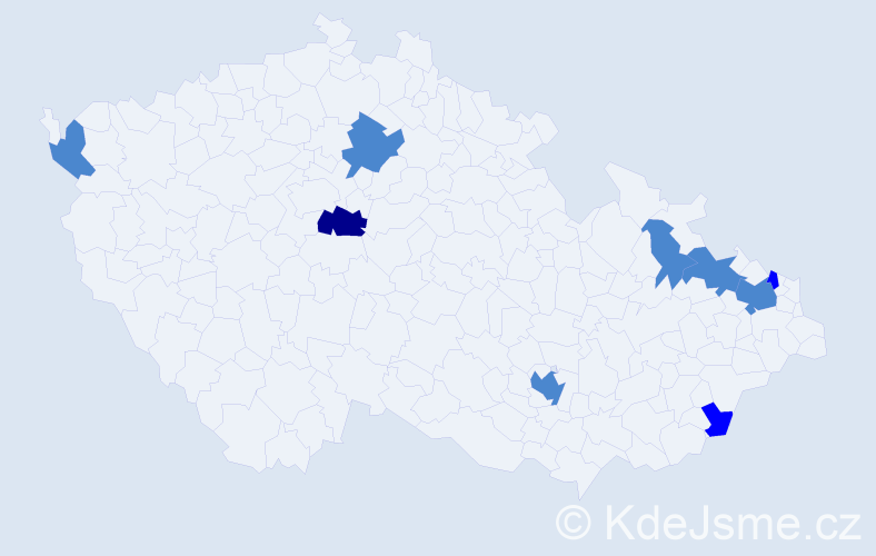 Příjmení: 'Turák', počet výskytů 13 v celé ČR