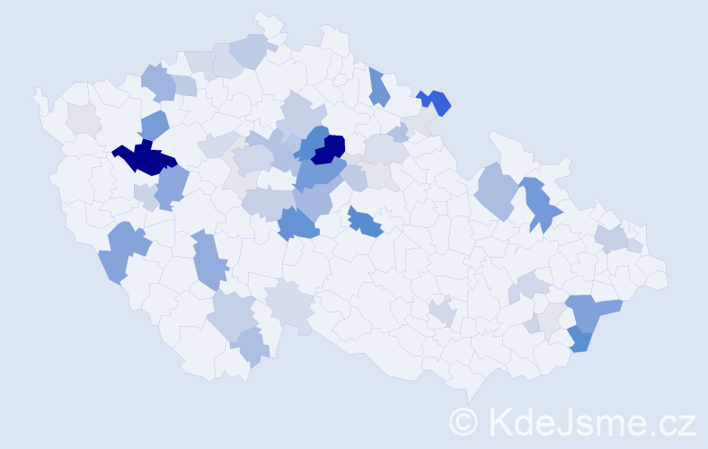 Příjmení: 'Cepek', počet výskytů 174 v celé ČR